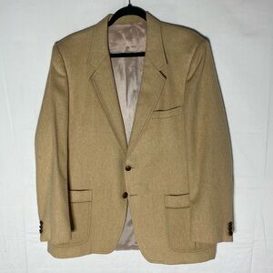 Vintage Pure Camel Hair Classic Tan Blazer Sport Coat Suit Jacket 46R